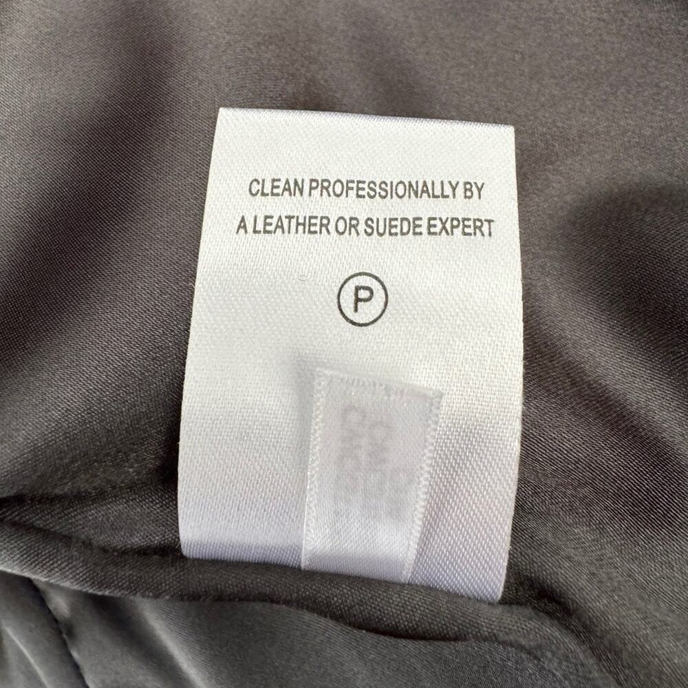 Calvin Klein Gray Genuine Leather Moto Jacket XS NWT Silver Hardware - Picture 10 of 12